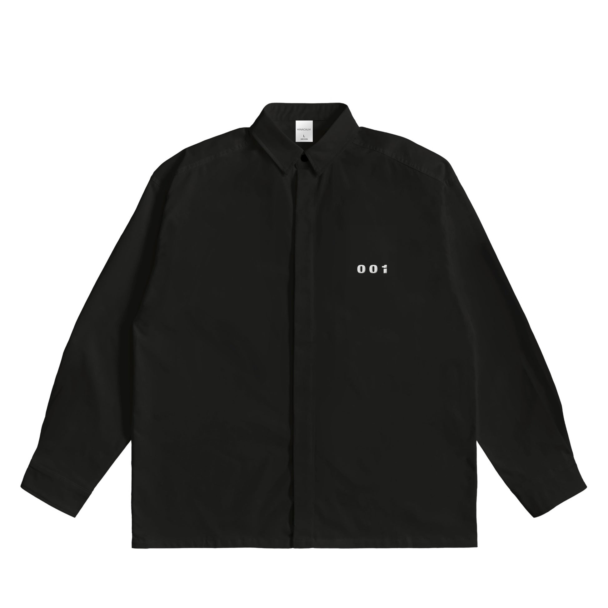 CALM HUMAN 001 - OVERSIZED COACH SHIRT black image