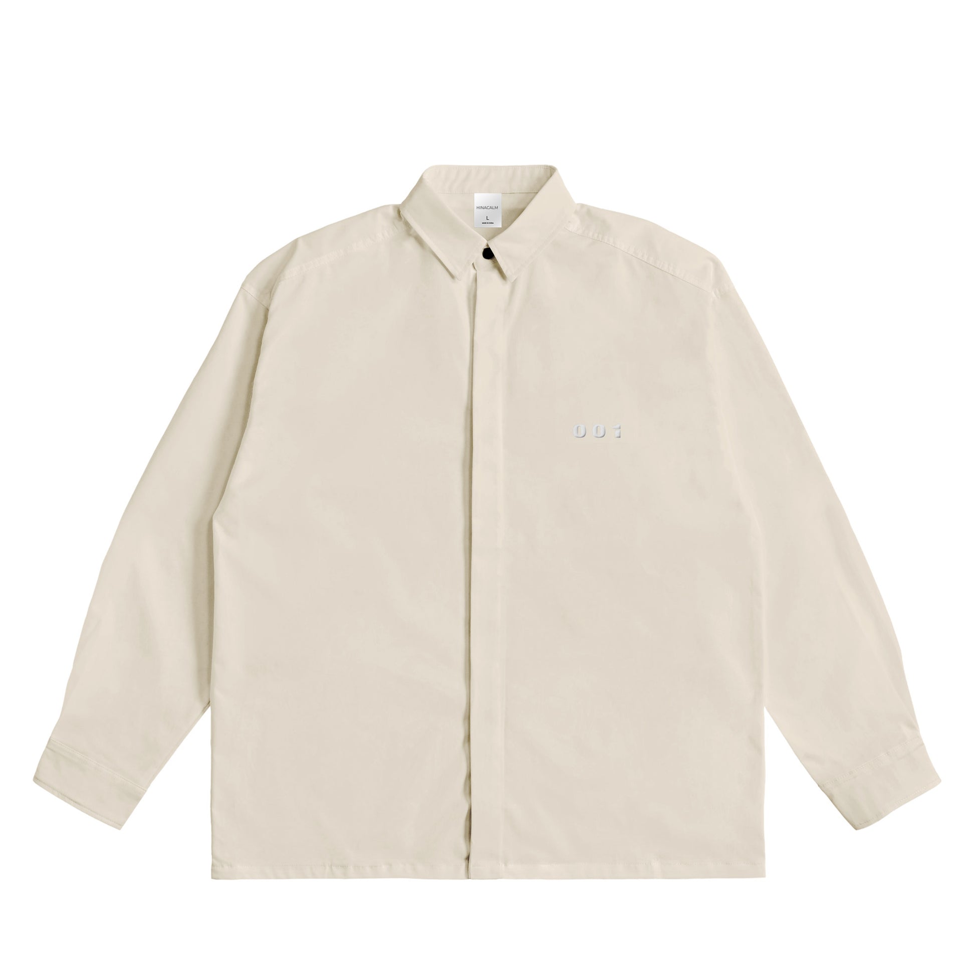 CALM HUMAN 001 - OVERSIZED COACH SHIRT natural image