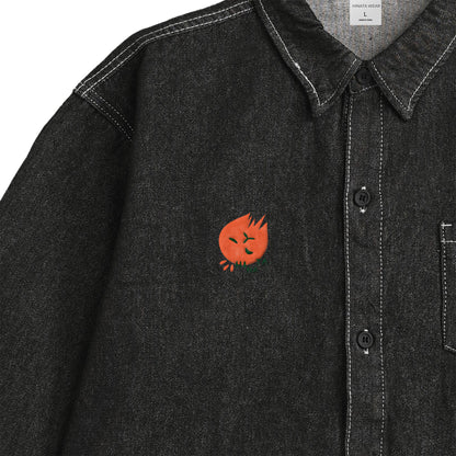 HINACALM Alphabet Sun Denim Shirt black image