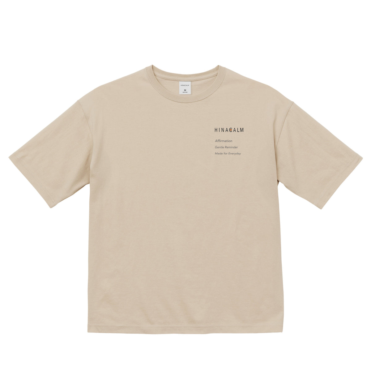 HINACALM Affirmation Embroidered Tee sand-beige image