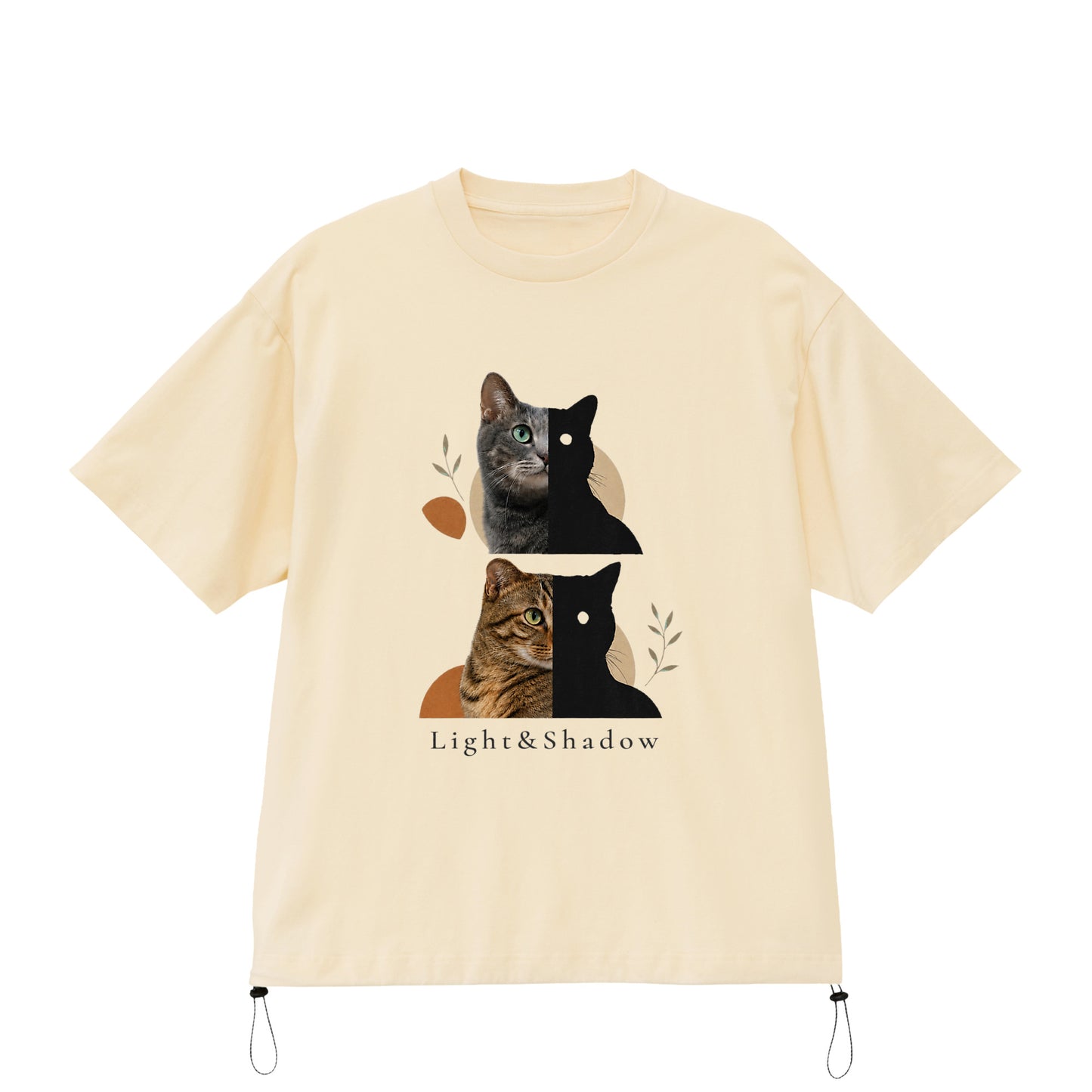 HINACALM CALM CATS Light & Shadow Graphic Tee ivory image