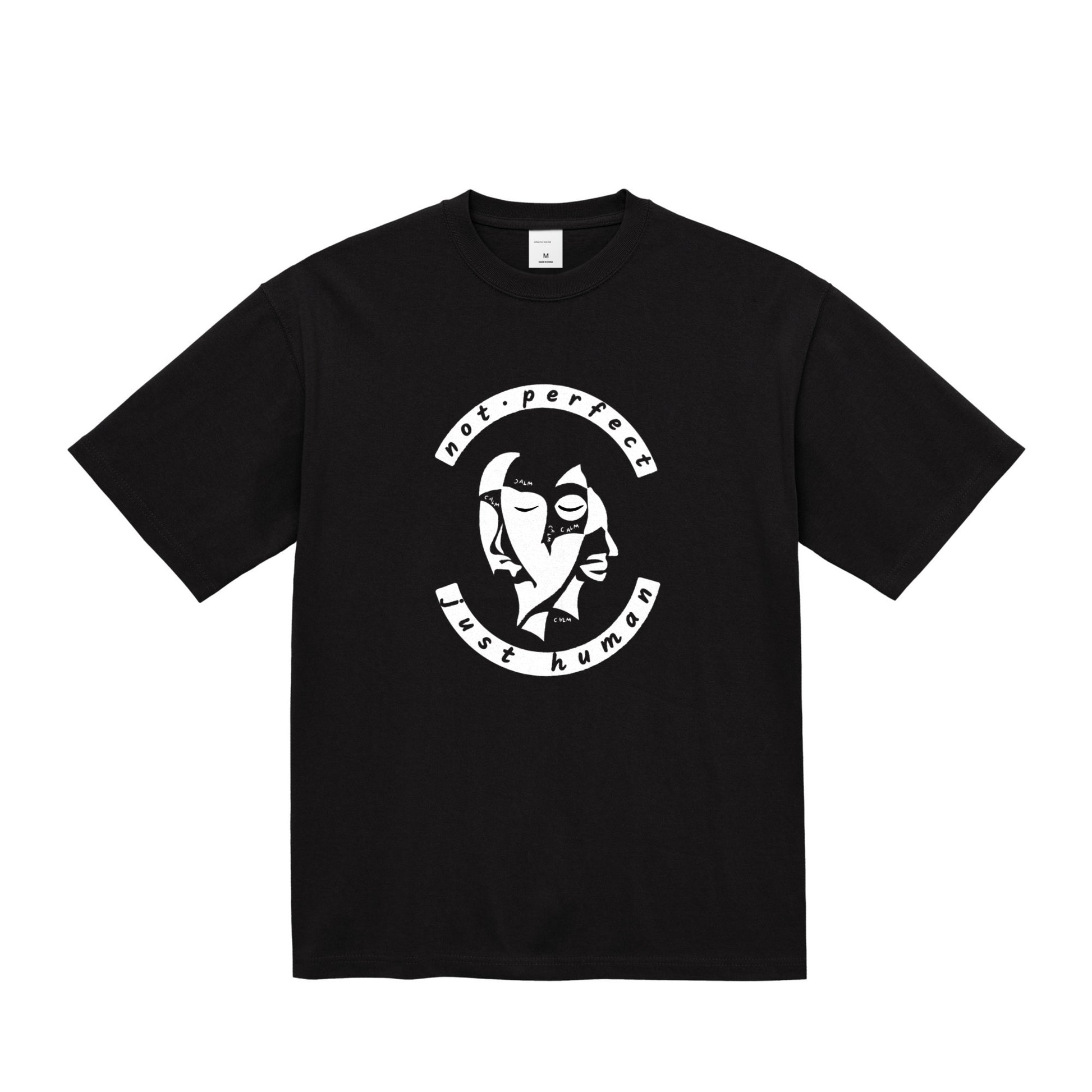 HINATA CALM HUMAN FACE Oversized T-Shirt – Not Perfect, Just Human black image