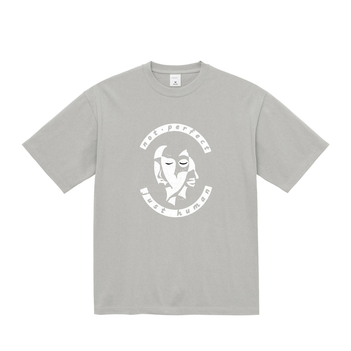 HINATA CALM HUMAN FACE Oversized T-Shirt – Not Perfect, Just Human frost-gray image
