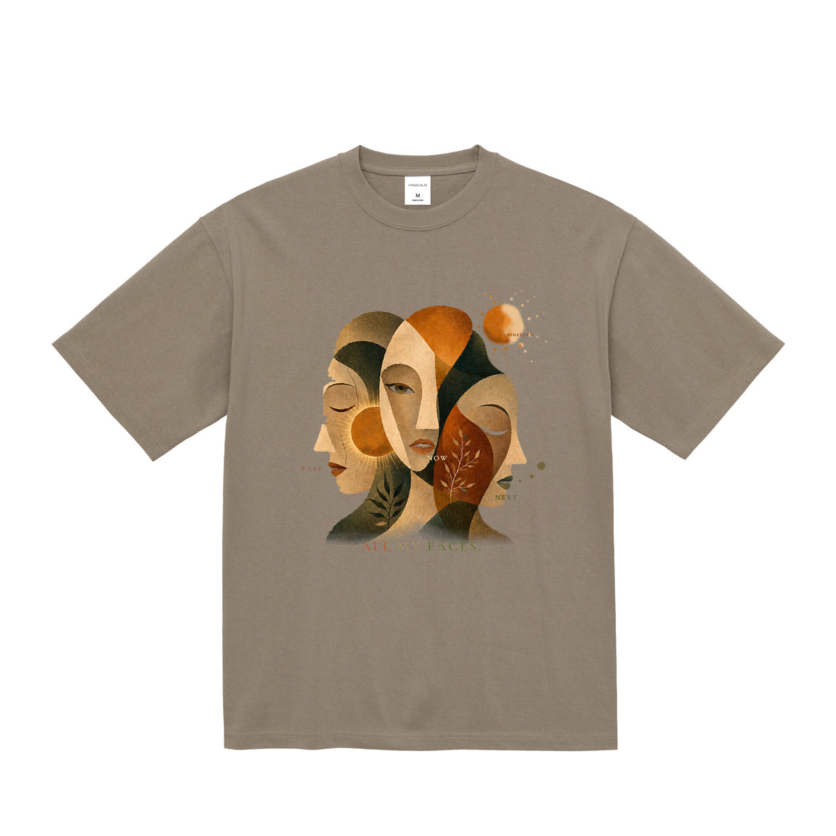 MURAYAN ALL MY FACES Graphic Tee acid-khaki image