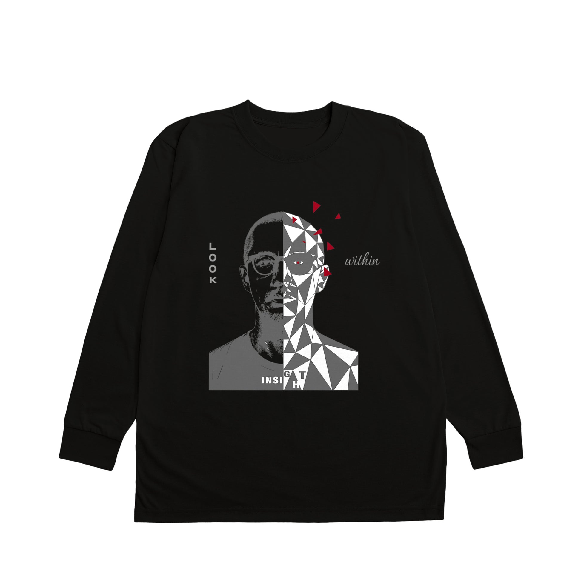 CALM HUMAN 004 – INSIGHT Heavyweight Long Sleeve Tee black image