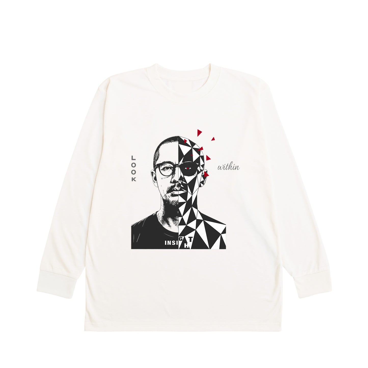 CALM HUMAN 004 – INSIGHT Heavyweight Long Sleeve Tee organic-white image