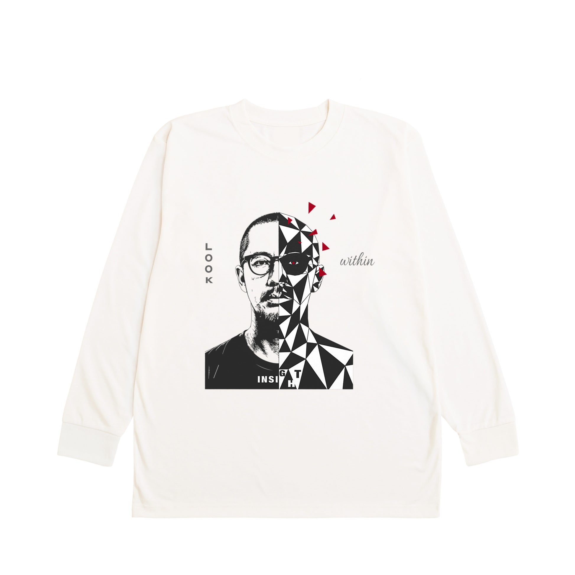 CALM HUMAN 004 – INSIGHT Heavyweight Long Sleeve Tee organic-white image