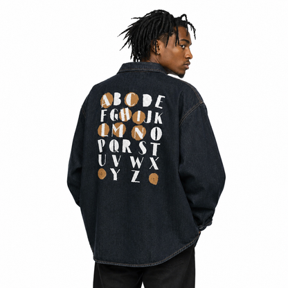 HINACALM Alphabet Sun Denim Shirt