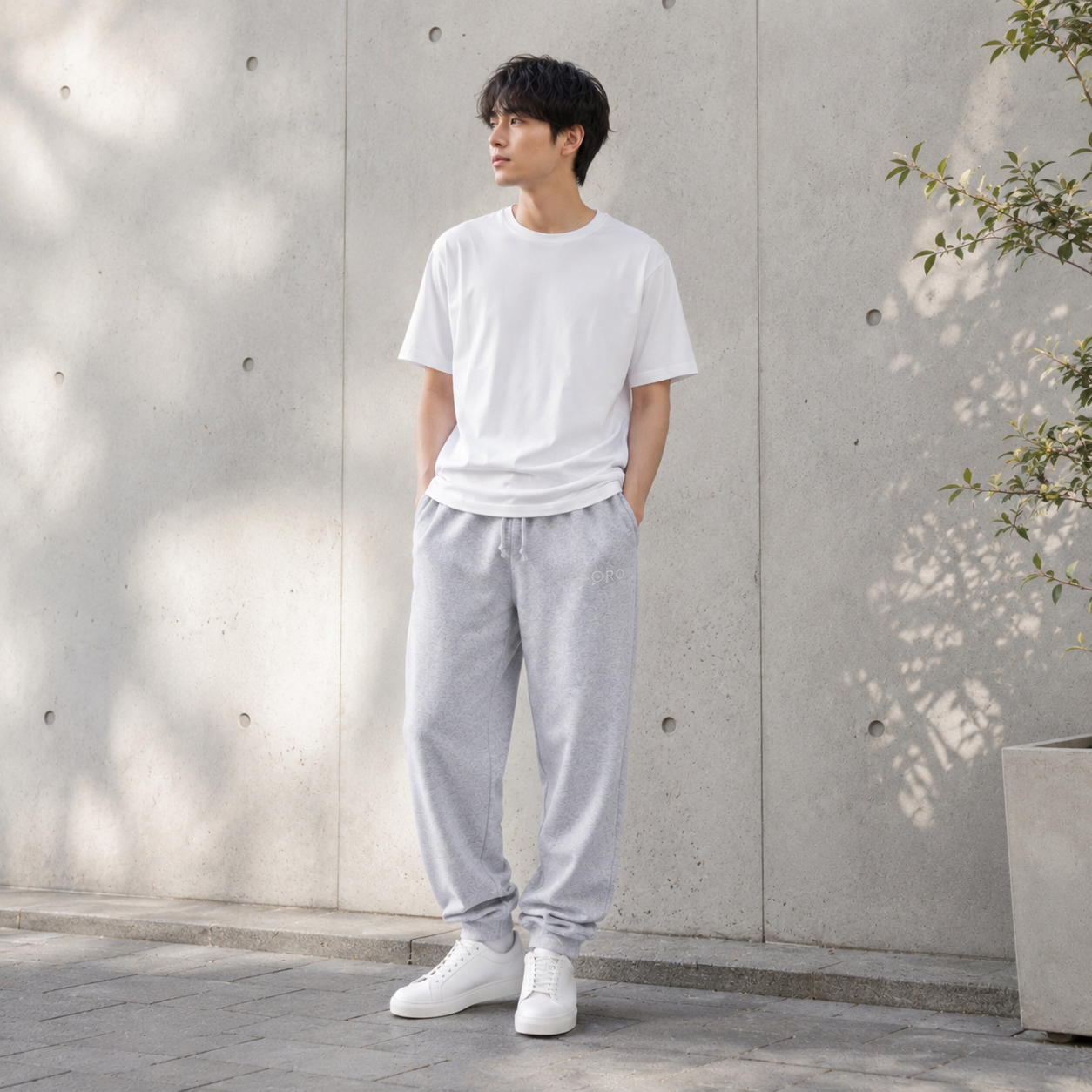 ORO Minimal Embroidered Sweatpants