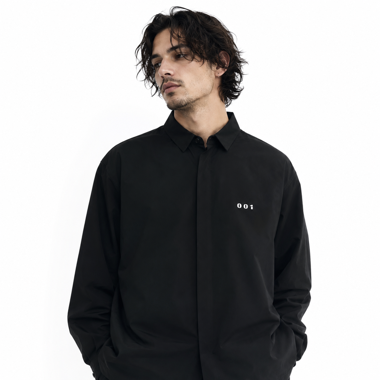 CALM HUMAN 001 - SIGNATURE OVERSIZED COACH SHIRT