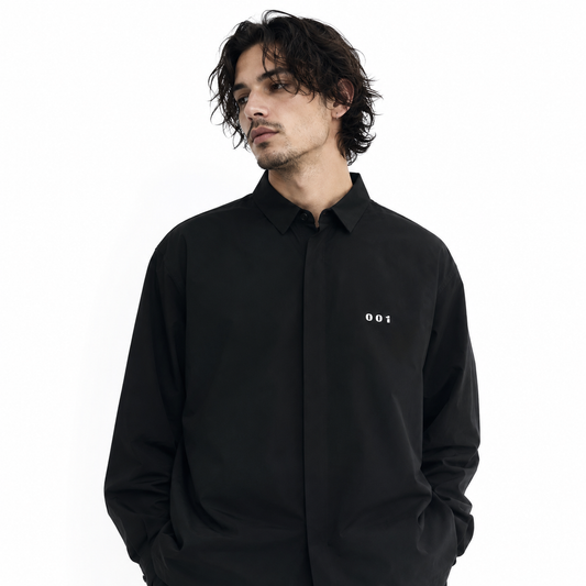CALM HUMAN 001 - SIGNATURE OVERSIZED COACH SHIRT