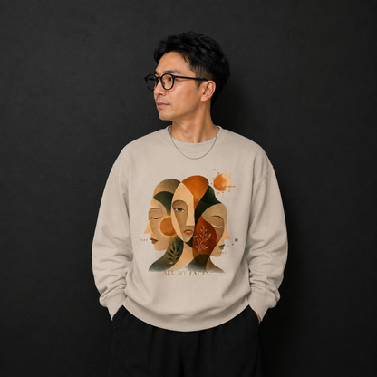 CALM HUMAN 003 - MURAYAN ALL MY FACES Graphic Sweatshirt