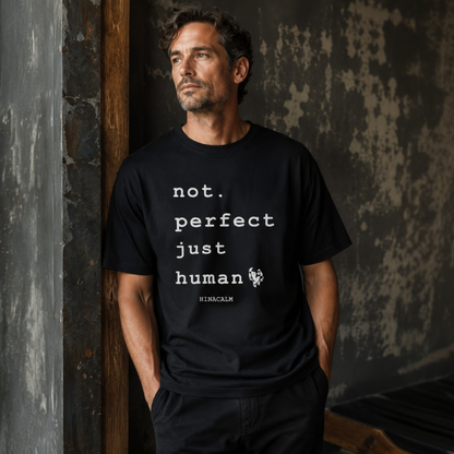 Personalized Not Perfect Just Human Shirt - Minimalist Japandi Tee