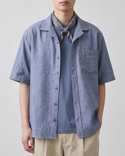 moto-SE LINEN OVERSIZED SHORT SLEEVE SHIRT