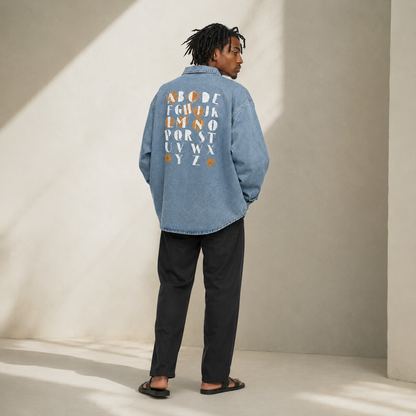 HINACALM Alphabet Sun Denim Shirt