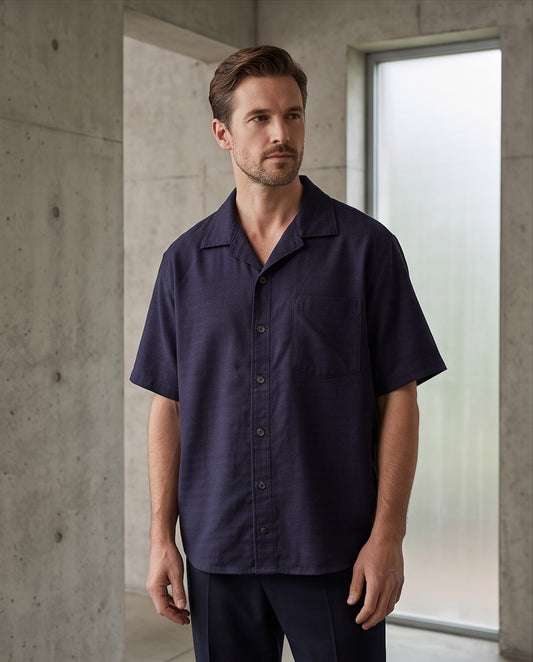 moto-SE WOOL OVERSIZED SHORT SLEEVE SHIRT