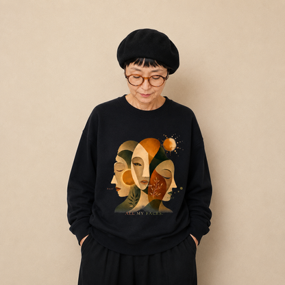 CALM HUMAN 003 - MURAYAN ALL MY FACES Graphic Sweatshirt